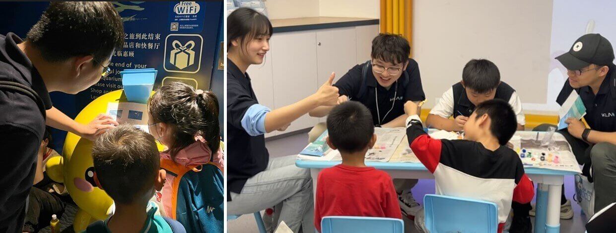 The KLA Shanghai site arranged the visit with an NGO for the children ages 8-13 who have migrated to the city with their parents from rural areas. Each of the 24 participating children received a “Children’s Ocean Encyclopedia” from KLA.