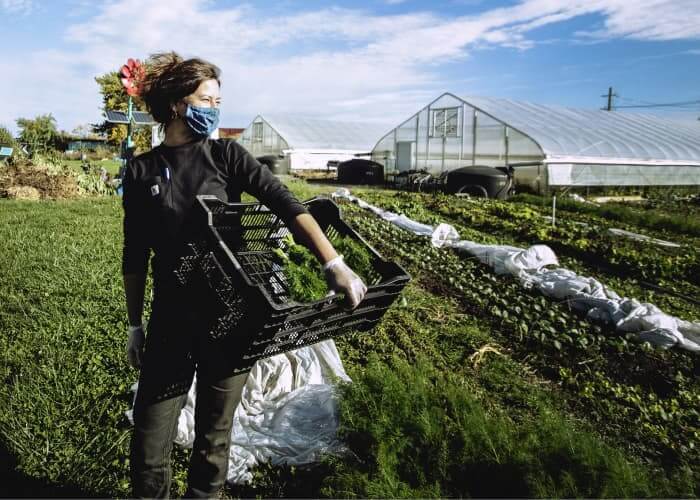 A woman working on the farm